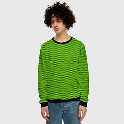 Свитшот мужской Кислотный зелёный имитация сетки, цвет: 3D-черный — фото 2