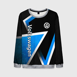 Мужской свитшот Volkswagen - бело-синий треугольник