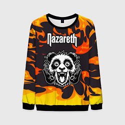 Мужской свитшот Nazareth рок панда и огонь