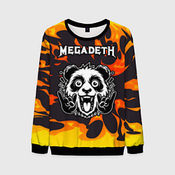 Мужской свитшот Megadeth рок панда и огонь