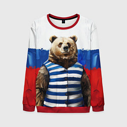 Мужской свитшот Медведь и флаг России