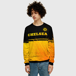 Свитшот мужской Chelsea - gold gradient посередине, цвет: 3D-черный — фото 2