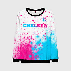 Свитшот мужской Chelsea neon gradient style посередине, цвет: 3D-черный
