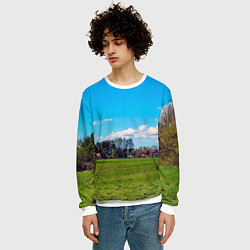 Свитшот мужской Пригородный пейзаж, цвет: 3D-белый — фото 2