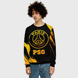 Свитшот мужской PSG - gold gradient, цвет: 3D-черный — фото 2