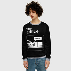 Свитшот мужской Офис и паркур, цвет: 3D-меланж — фото 2