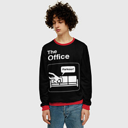 Свитшот мужской Офис и паркур, цвет: 3D-красный — фото 2