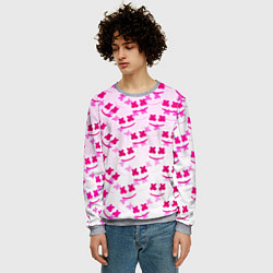 Свитшот мужской Marshmello pink colors, цвет: 3D-меланж — фото 2