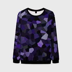 Свитшот мужской Кристаллизация темно-фиолетового, цвет: 3D-черный