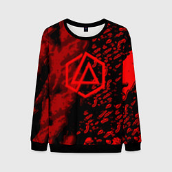 Свитшот мужской Linkin park red logo, цвет: 3D-черный