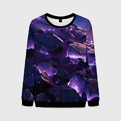 Мужской свитшот Фиолетовые неоновые камни со светом