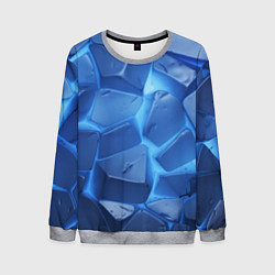 Мужской свитшот Синие ледяные плиты с разломом