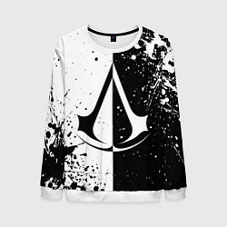 Свитшот мужской Assasins Creed - black and white, цвет: 3D-белый