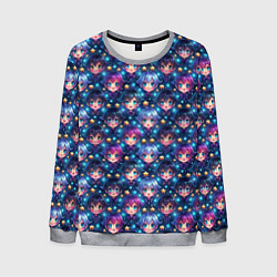 Мужской свитшот Парень и девушка аниме паттерн