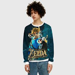 Свитшот мужской Zelda - Link, цвет: 3D-белый — фото 2