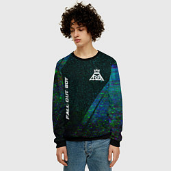 Свитшот мужской Fall Out Boy glitch blue, цвет: 3D-черный — фото 2