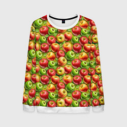 Свитшот мужской Ароматные сочные яблоки, цвет: 3D-белый