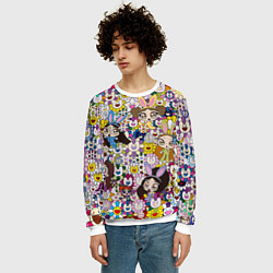 Свитшот мужской Right now NewJeans and Takashi Murakami, цвет: 3D-белый — фото 2