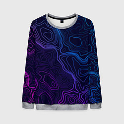 Свитшот мужской Абстрактная топографическая карта, цвет: 3D-меланж