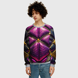 Свитшот мужской Текстурная кожа в космическом стиле костюма жука, цвет: 3D-меланж — фото 2