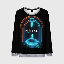 Мужской свитшот Portal neon style logo