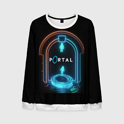 Свитшот мужской Portal neon style logo, цвет: 3D-белый