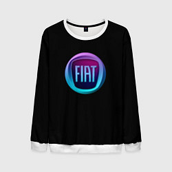 Свитшот мужской FIAT logo neon, цвет: 3D-белый