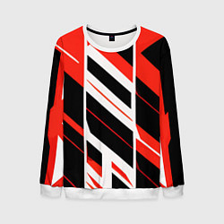 Мужской свитшот Black and red stripes on a white background