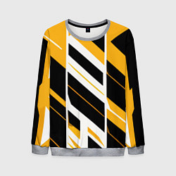 Мужской свитшот Black and yellow stripes on a white background