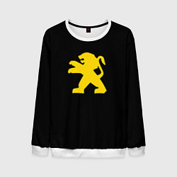 Свитшот мужской Peugeot logo yellow, цвет: 3D-белый