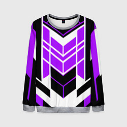 Мужской свитшот Purple and black stripes on a white background