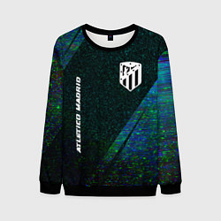 Свитшот мужской Atletico Madrid glitch blue, цвет: 3D-черный