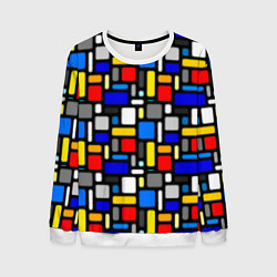 Мужской свитшот Абстракция цветных прямоугольников Пит Мондриан