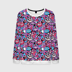 Свитшот мужской Смеющиеся монстры, цвет: 3D-белый