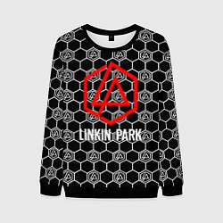 Свитшот мужской Linkin park logo pattern, цвет: 3D-черный