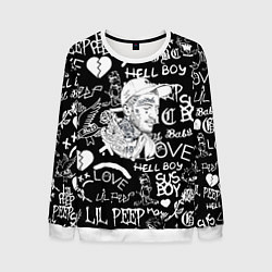 Мужской свитшот Lil Peep pattern автографы лого