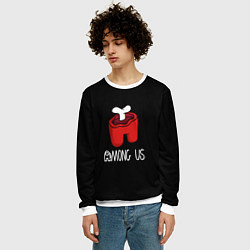 Свитшот мужской Among us logo red, цвет: 3D-белый — фото 2