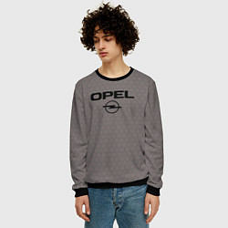 Свитшот мужской Opel мозаика серо-коричневый, цвет: 3D-черный — фото 2