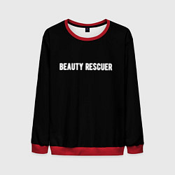 Свитшот мужской Beauty rescuer спасатель красоты, цвет: 3D-красный