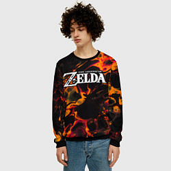 Свитшот мужской Zelda red lava, цвет: 3D-черный — фото 2