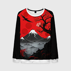 Мужской свитшот Япония сакура и горы