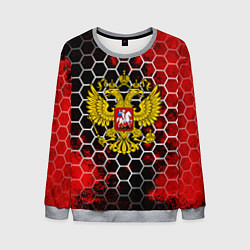 Мужской свитшот Герб РФ краски броня