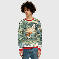Свитшот мужской Спящий лис, цвет: 3D-красный — фото 2