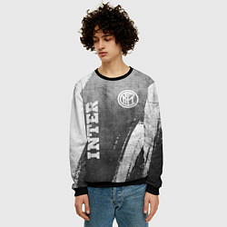 Свитшот мужской Inter - grey gradient вертикально, цвет: 3D-черный — фото 2