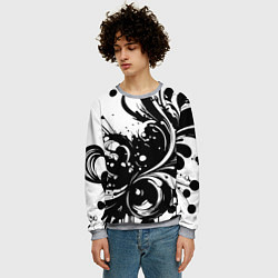 Свитшот мужской Модная растительная абстракция - нейроарт, цвет: 3D-меланж — фото 2