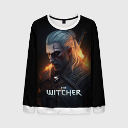 Свитшот мужской The Witcher and fire, цвет: 3D-белый