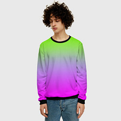 Свитшот мужской Неоновая градиент абстракция, цвет: 3D-черный — фото 2