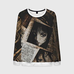 Мужской свитшот Иллюстрация из манги на газетах