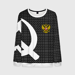 Свитшот мужской Россия паттерн ссср, цвет: 3D-белый