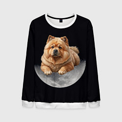 Мужской свитшот Чау-чау палевый и луна